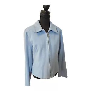 Boutique Essentials Light Blue Wool & Cashmere Blazer Jacket Women's 12 NWT $149 - Picture 1 of 9