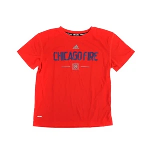 Chicago Fire Adidas MLS Boys Red Team & Logo Climalite T-Shirt - Picture 1 of 1