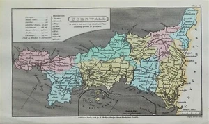 CORNWALL, Capper Original handkolorierte antike Landkarte 1808 - Bild 1 von 1