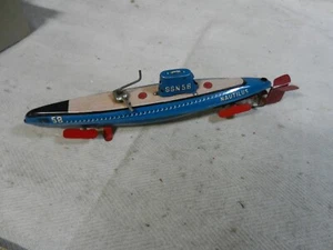 Marusan Toys Japan Windup Tin Litografato Sottomarino SSN58 Nautilus 13" Lungo (V) - Foto 1 di 10