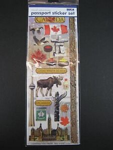 Canada Kananda Passport Sticker Set 20 tlg.,Souvenir Aufkleber für Fotoalbum,Neu