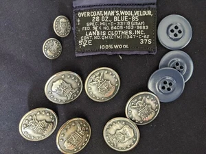 Vintage USAF Antik SCOVILL Silber Set 8 Ersatz Blazer Jacke Mantel Knöpfe - Bild 1 von 8