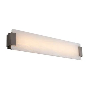 Modern Forms Quarry 28in LED Natural Alabaster Wall Sconce 3000K in Brushed - Picture 1 of 2