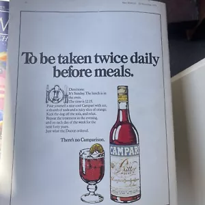 Campari 1970s original vintage advertising Aperitif Bar Retro Negroni - Picture 1 of 1