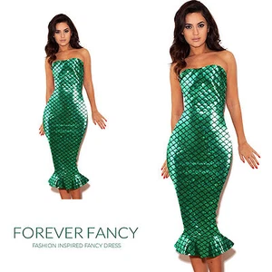 Sexy Mermaid Ladies Fairytale Book Fancy Dress Womens Adults Costume Outfit New - Picture 1 of 2