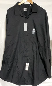 Unlisted by Kenneth Cole Men's Dress Shirt Solid Black 19 34/35 Big Fit - Picture 1 of 3
