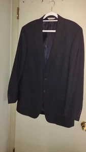 MEN PRONTO-UOMO BLACK JACKET SIZE 44X-TALL 100% WOOL MADE IN CANADA - Picture 1 of 10