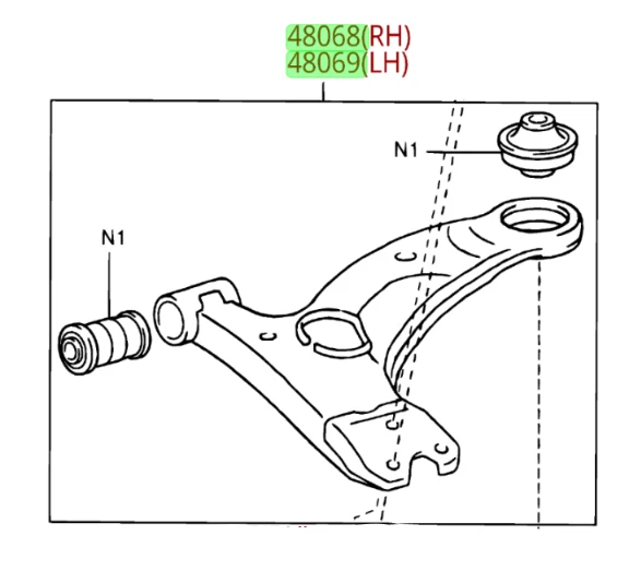 Комплект передних нижних рычагов управления Toyota Prius 2004 - 2009 годов выпуска подлинный оригинальный производитель оборудования - Изображение 1 из 1
