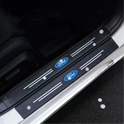 4 Piezas Tira de Umbral de Coche Placa de Puerta Alféizar Cubierta Desgaste Pegatina para Ford Nuevo Foto 1 de 4