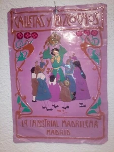 Cartel Chapa Vintage De La Fábrica De Galletas La Industrial Madrileña - Imagen 1 de 5