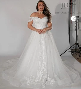 Glitter Corset Lace Bridal Gown Wedding Dress Custom made Plus Size Blush 2-28W - Picture 1 of 7