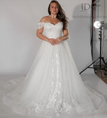 Glitter Corset Lace Bridal Gown Wedding Dress Custom made Plus Size Blush 2-28W - Image 1 of 4