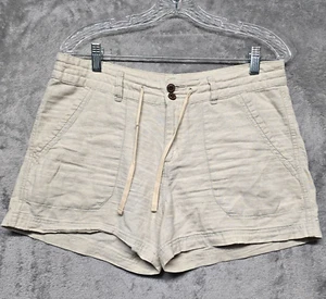 Patagonia Shorts Womens 8 Beige Worn Wear Island Hemp Cotton Drawstring Walking - Picture 1 of 16