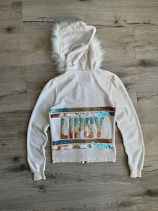 Lipsy London Damen Velour Zip Hoodie Kunstfell - Bild 1 von 12