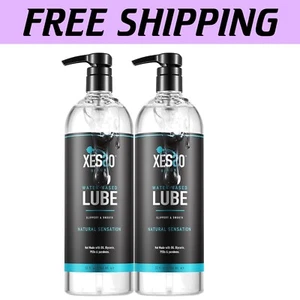 Hypoallergenic Water-Based Lubricant - 64 fl oz Total in 2 Discreet Bottles - Picture 1 of 8