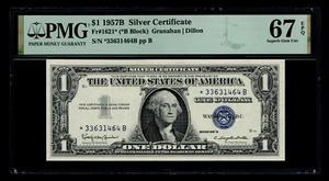 STAR 1957-B $1 Silver Certificate PMG GEM UNC 67 EPQ - Picture 1 of 2
