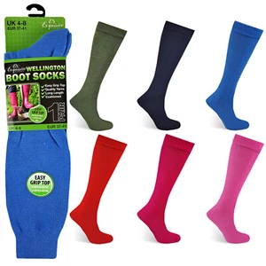 WELLINGTON DAMEN STIEFELSOCKEN LANGE LÄNGE GEPOLSTERT CAMPING GARTENARBEIT EINFACHER GRIFF - Bild 1 von 1