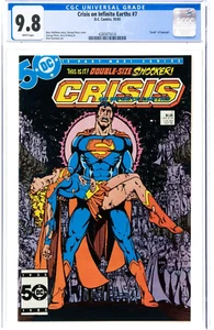 🔥 Crisis on Infinite Earths #7 1985 CGC NM/MT 9.8 White P "Death" of Supergirl - Picture 1 of 4