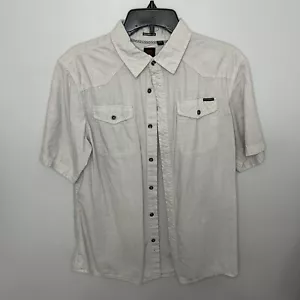 Ocean Current White Shirt Button Down Short Sleeve Mens Medium With Pockets NWOT - Picture 1 of 9