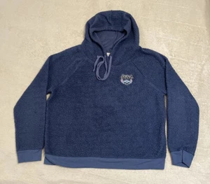 Disney STITCH Hoodie Womens Large Blue Fleece Pull On Embroidered - Picture 1 of 6