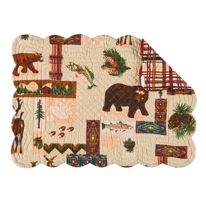 Juego de 6 manteles individuales reversibles rectangulares acolchados de algodón Dakota, 13" x 19" - Imagen 1 de 2