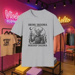 Elder Scrolls Drink Skooma Worship Daedra Unisex Tee, Skyrim Oblivion Tshirt, - Picture 1 of 21