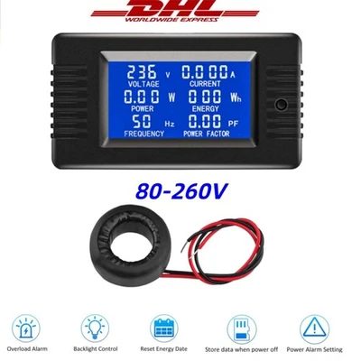AC DC LCD Display Digital Power Watt Meter Monitor Spannung Voltmeter Amperemete - Bild 1 von 4
