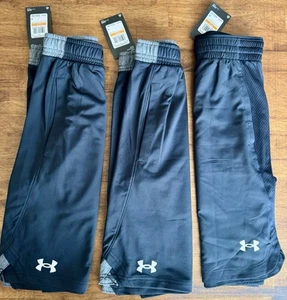 Lot Of (3) NEW Mens Under Armour Locker 9" Shorts Small Black Gray - Picture 1 of 13