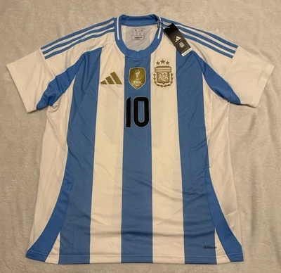 Adidas Argentina 2024 Jersey Men’s Blue White National Team Lionel Messi Medium