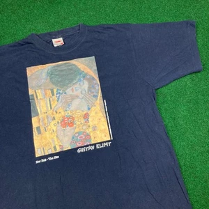 Maglietta Vintage Gustav Klimt Il Bacio Uomo M Blu Dipinto Olio Austriaco Anni 90 Tee - Foto 1 di 11