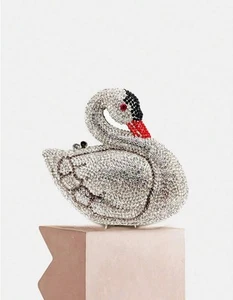 Bird Swan Rhinestone Purse Small Clutch Prom Party Bling Ballet Gift For Her - Picture 1 of 5