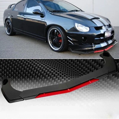 For Dodge Neon SRT4 Front Bumper Lip Spoiler+Splitter Body Kit Carbon Fiber Red Foto 1 de 4