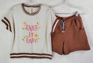 Matilda Jane Enchanted Garden Walk The Talk Take It Easy Shirt Shorts 2 Pc Sz 16 - Picture 1 of 10