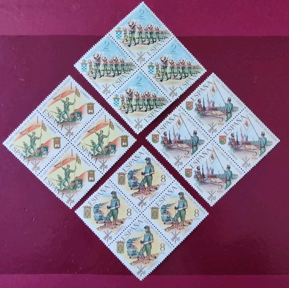 SELLOS ESPAÑA MNH 1971 BLOQUE 4 50 ANIVERSARIO DE LA LEGIÓN ESPAÑOLA  - Imagen 1 de 1