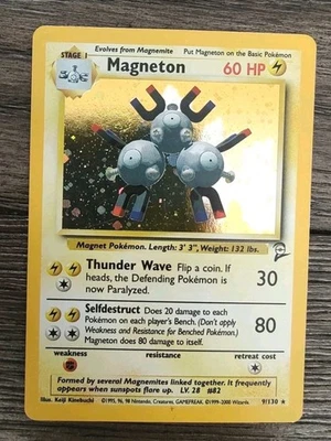 Pokemon Base Set 2 Magneton 9/130 Holo Rare - Image 1 of 3