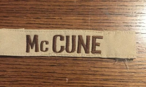USAF Air Force silk-screen cloth canvas last name id patch McCUNE - Picture 1 of 1