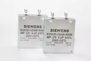 Pair of Siemens MP J/S Capacitor B25221 for Klangfilm Amps, 4 MFD / 250 V-, NOS - Picture 1 of 7