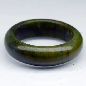 💎 18.24ct Natural Medium Green Jade - Untreated Myanmar Gem Ring Size 8 - Picture 1 of 5