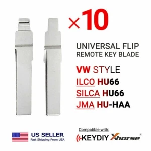 10x New Uncut Universal Flip Remote Key Blade VW Type HU66 HU-HAA - Picture 1 of 3