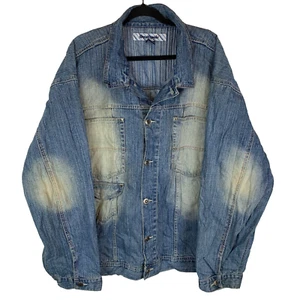 Southpole blau gebleicht Denim Button Down Jacke Herren Größe 2XL - Bild 1 von 24