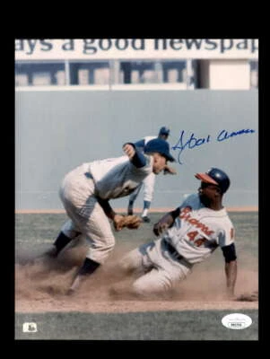 Hank Aaron JSA Cert Signed 8x10 Braves Photo Autograph - Image 1 of 3