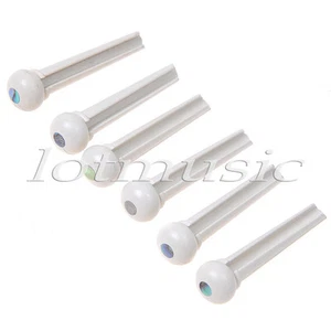 6*Greyish White Acoustic Guitar Bridge Pins Guitar String Pins High Quality - Imagen 1 de 4