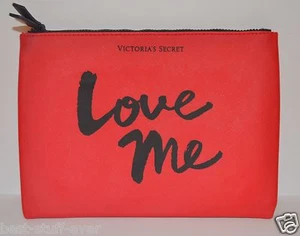 NEW VICTORIA'S SECRET RED LOVE ME MAKEUP COSMETIC CASE BAG CLUTCH POUCH MAGNETIC - Picture 1 of 3