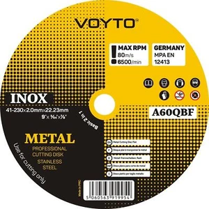 VOYTO (9") 230mm x 2mm Thin Stainless Steel Metal Cutting Discs -Premium Quality - Picture 1 of 4
