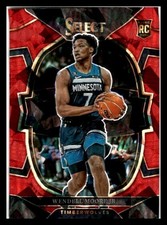 2022 Panini Select #73 Wendell Moore Jr. Red Cracked Ice Prizm RC