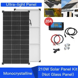 210W Mono Solarmodule-Kit 20A PWM-Regler PV Solar für Wohnwagen Boote Camping - Bild 1 von 14