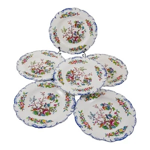 Set of six Victorian Minton porcelain Chinoiserie Indian tree dessert plates - Picture 1 of 14