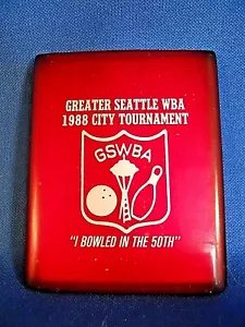 Vintage WBA Bowling Greater Seattle Women's City Tournament Mirror Case 1988 - Bild 1 von 4