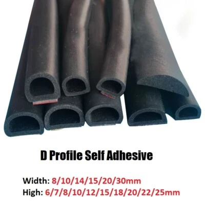 D Profil Fensterdichtung Türdichtung SELBSTKLEBEND EPDM Auto Tür Gummidichtung - Bild 1 von 4