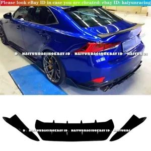 3PCS Glossy Black Rear Bumper Diffuser For Lexus IS350 IS300 Sport Sedan 2017-18 - Foto 1 di 12